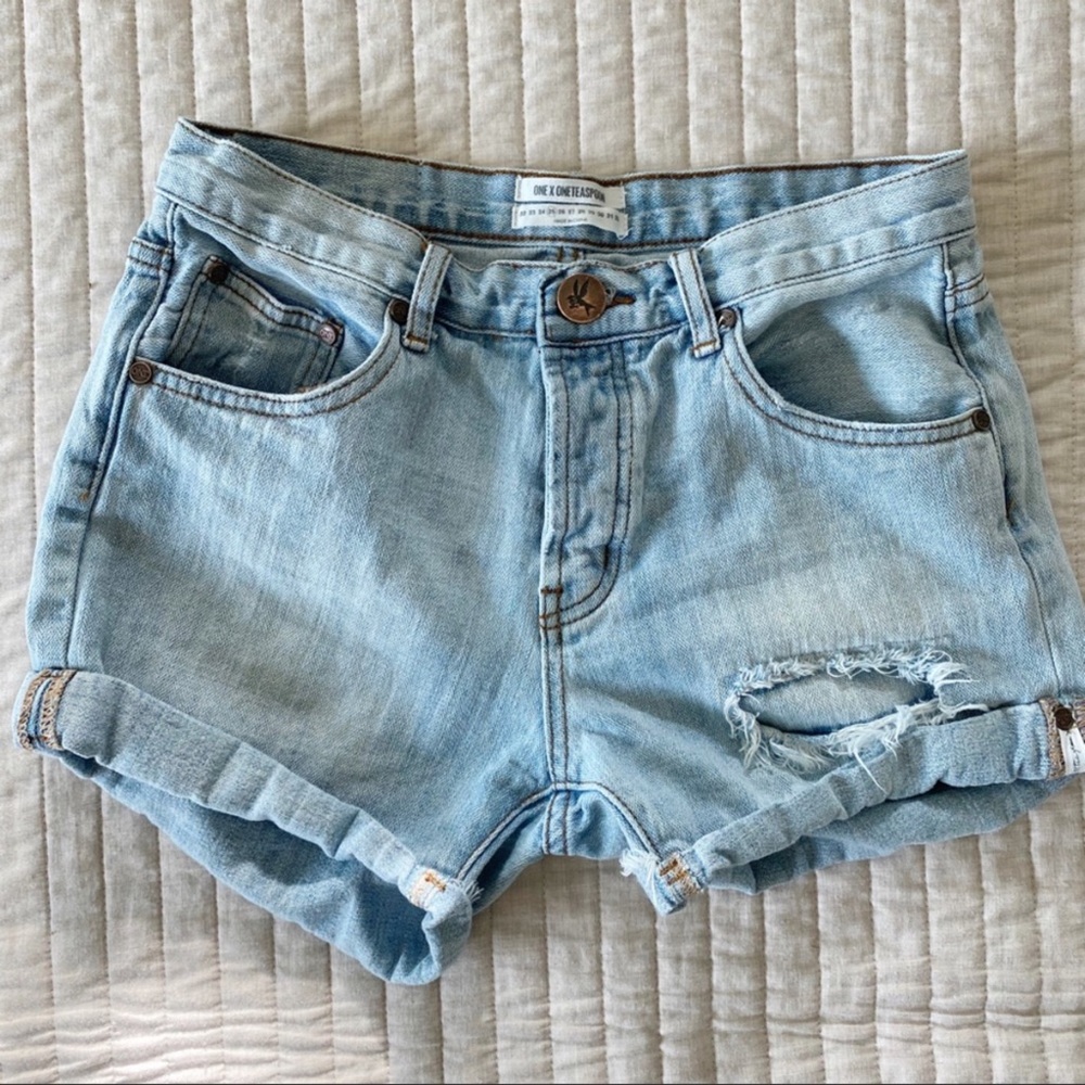 one teaspoon charger shorts with rolled hem